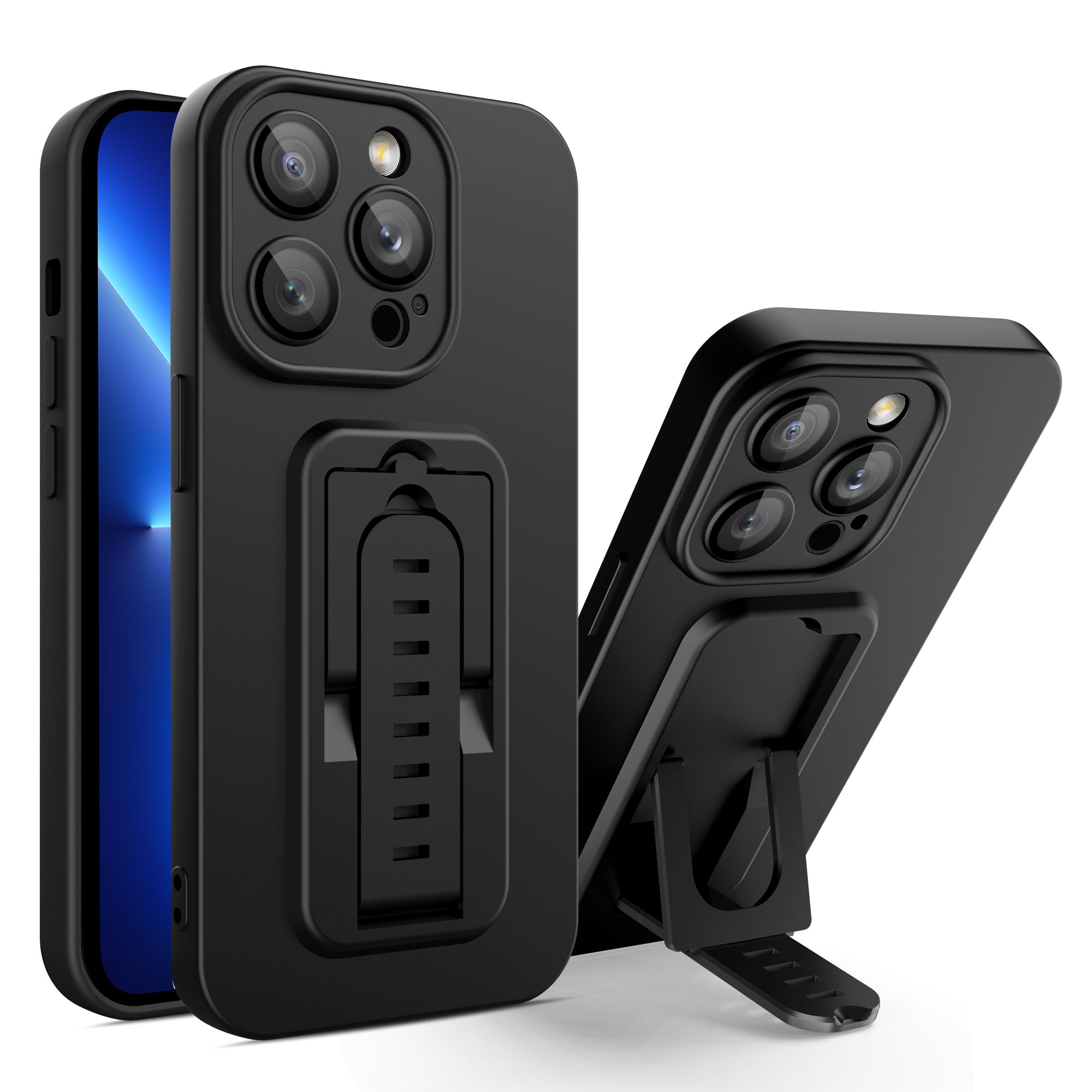 Phone Case for iPhone 13 Pro 6.1 inch Adjustable Kickstand Protective Cover with Camera Lens Film Phone Case for iPhone 13 Pro 6.1 inch Adjustable Kickstand Protective Cover with Camera Lens Film